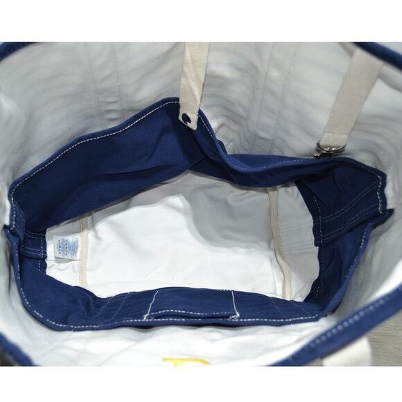 Lands' End XL Canvas Tote Bag Blue & White Striped - Picture 9 of 14